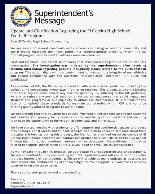Superintendent's Message 102324